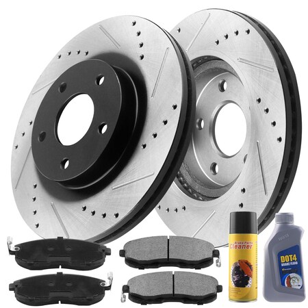 Motorbymotor MotorbyMotor Rear 291.8mm Brake Rotor & Brake Pad kit w/CLEANER 12042077&D905CF(8Pack) BRR12042077BK-D905CF